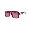 Gucci Skeleton GG Plate Frame Square Sunglasses Women's Crimson Red
