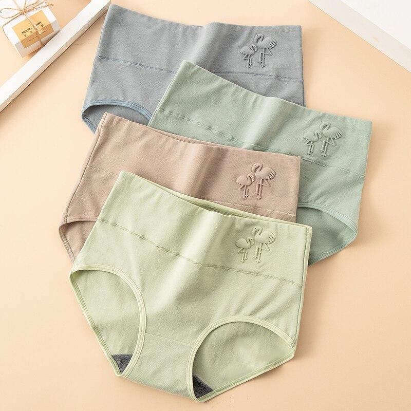 4pcs Zjx Cotton Women Panties Underwear Cute Print Briefs Comfort Female Lingerie Plus Size M5xl