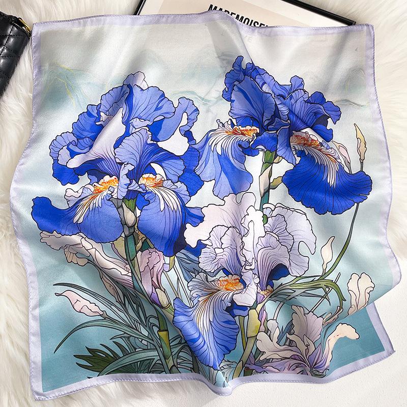 New 100% Natural Real Silk Women Scarf Printed Scarfs Bandana Women Square Scarves Hijab Shawls Warp Neckerchief Female Foulard