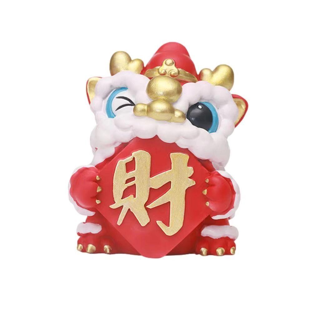 Chinese Style Cute Lion Ornament Cartoon Lucky Dancing Lion Model  Spring Festival Decor