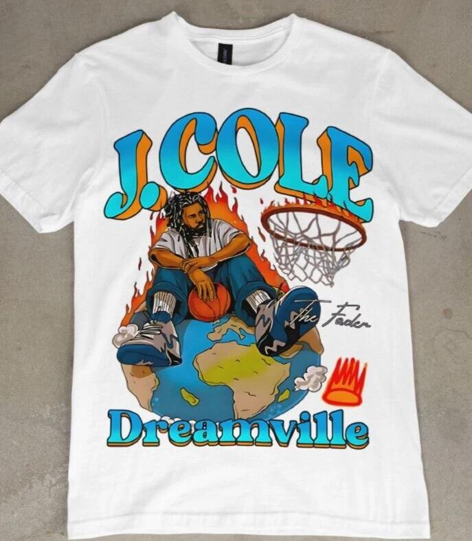 J Cole Dreamville Graphic Tee Vintage Hip Hop Rap T-Shirt Globe Mens Womens