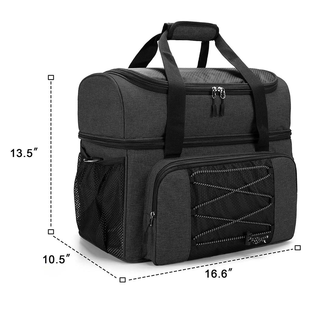 Bowling Bag for 2 Balls Portable Bowling Tote Bag with Padded Ball Holder for Double Ball and Pair of Bowling Shoes up