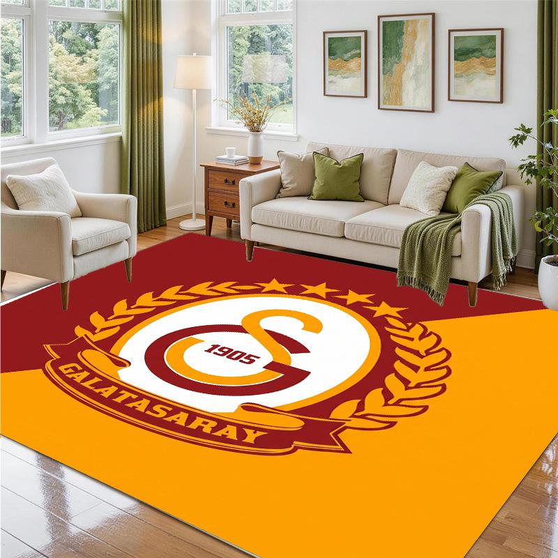 Galatasaray FC Design Crystal Velvet Rug Soft Decorative Mat for Bedroom Entrance