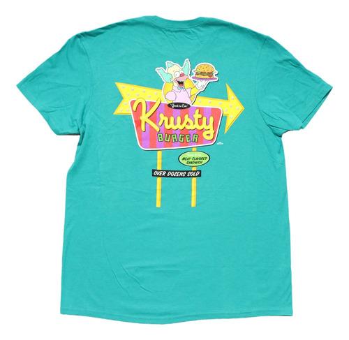 Unisex shirt Cotton Oversize Large Size Krusty Burger Teal De Los Simpson Para Hombre, Con