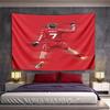 "Red Soccer Player Celebration Art" Pattern Wall Hanging Tapestry Decorative Tapestry Home Decor for Bedroom and Living Room
