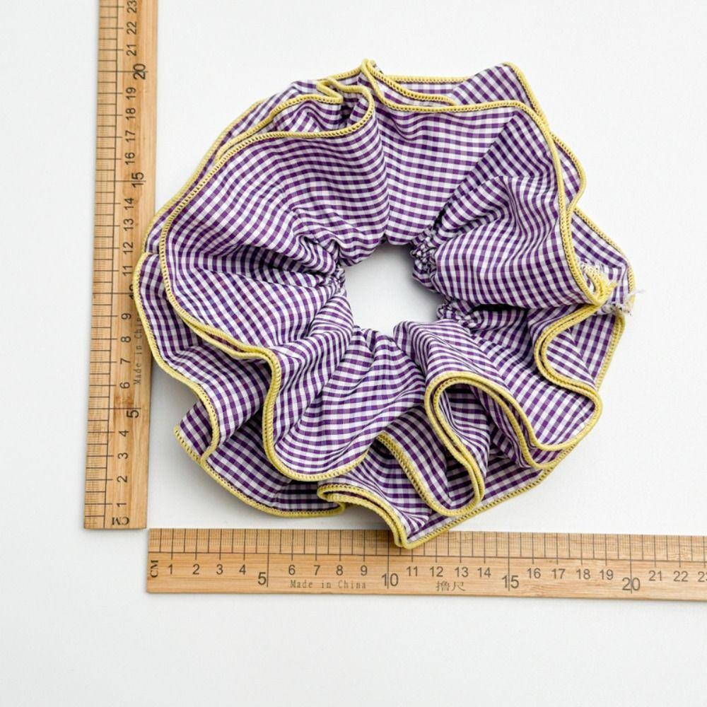 Plaid Big Hair Scrunchie Elastic Hairband Fashion Hair Rope  Women