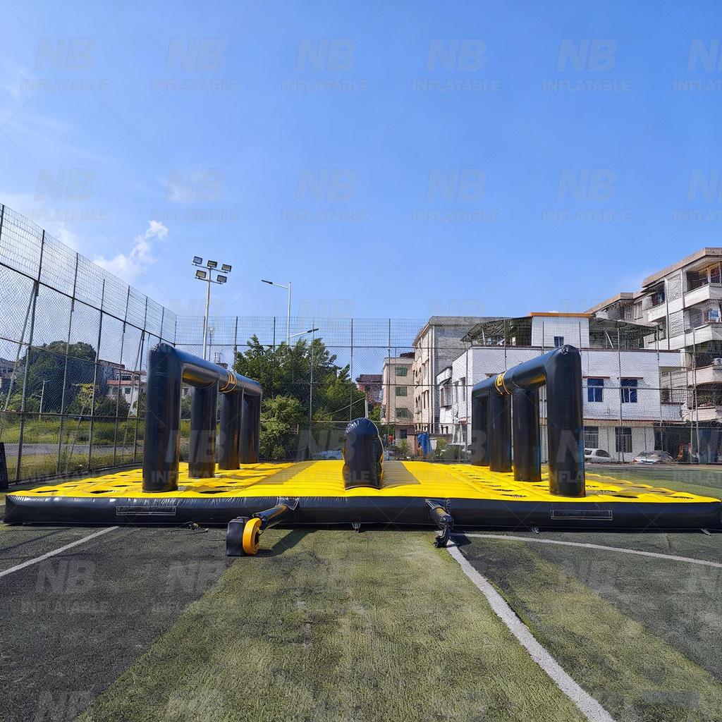 Large Outdoor Inflatable Obstacle Course with Climbing Slide for Kids