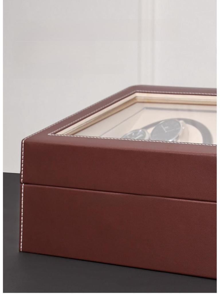 Dual-Head PU Leather Automatic Watch Winder Box
