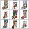 Full Round Square 5DDIY Diamond Painting Santa Claus Socks Cross Embroidery Mosaic Wall PictureHome Decoration Gift