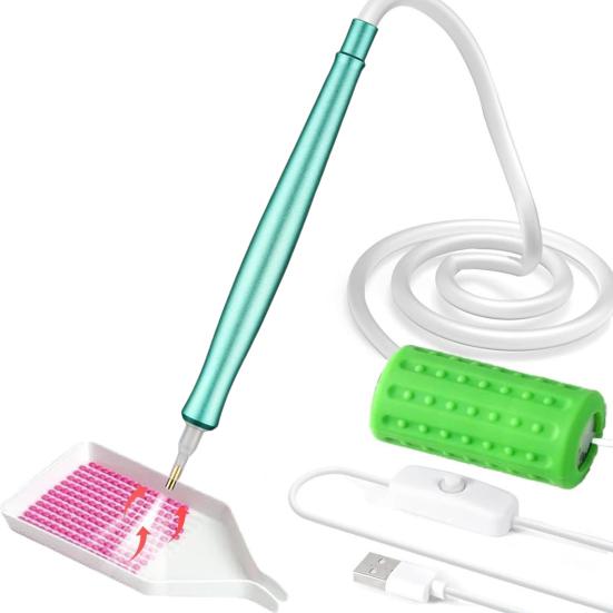 Вакуумная алмазная художественная ручка Электрическая алмазная художественная ручка с лотком для хранения Инструмент для размещения алмазов без воска для всех видов алмазов