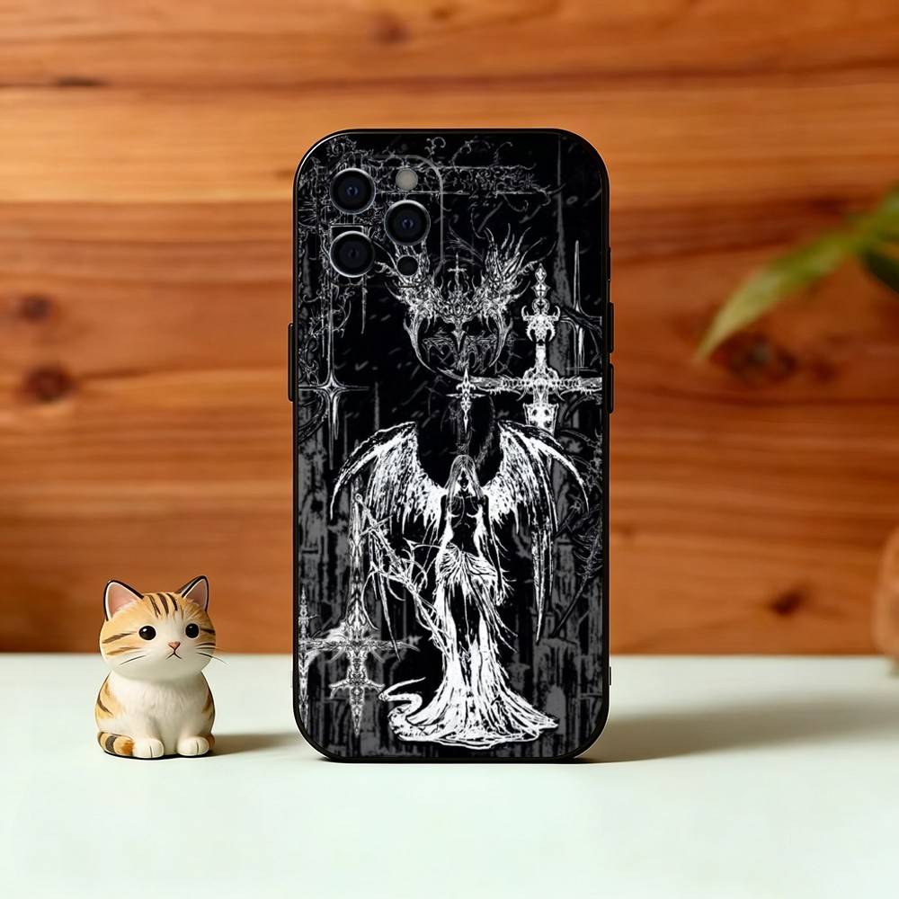 G-Gothic Кибер-Сигил Чехол для Телефона Для iPhone 17,16,15,14,13,12,11 Plus,Pro Max,XS,Мягкий Силикон Черный Чехол