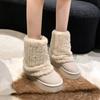 Женские модные ботинки на толстой подошве, зимние легкие теплые ботинки от холода и снега, нескользящие повседневные кроссовки, хлопковые ботинки, плюшевые чулки-ботинки