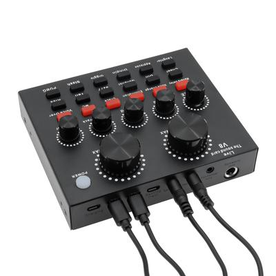 Звуковая карта V8 USB DJ-оборудование Звуковые карты Аудиомикшер Для телефона Компьютера ПК Веб-трансляции Live Внешняя Запись Караоке