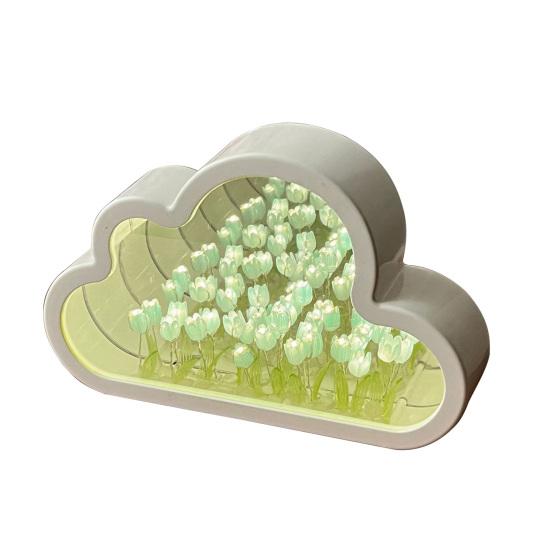 Тюльпан облако зеркало ночник на батарейках DIY ручной работы 20 цветов зеркало облако атмосферный светильник прикроватная декоративная светодиодная настольная лампа набор для творчества