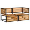 2 piece garden sofa set with cushions solid acacia wood