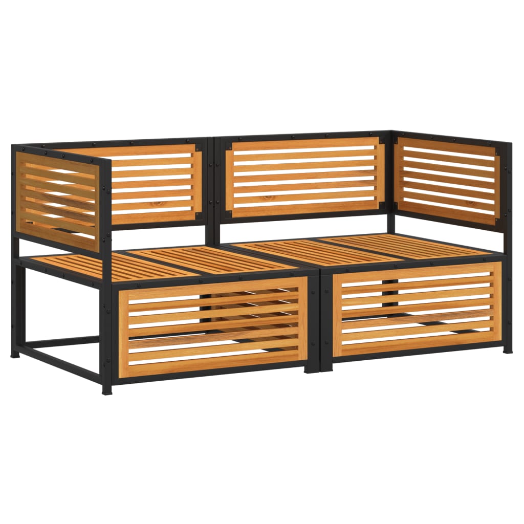 2 piece garden sofa set with cushions solid acacia wood