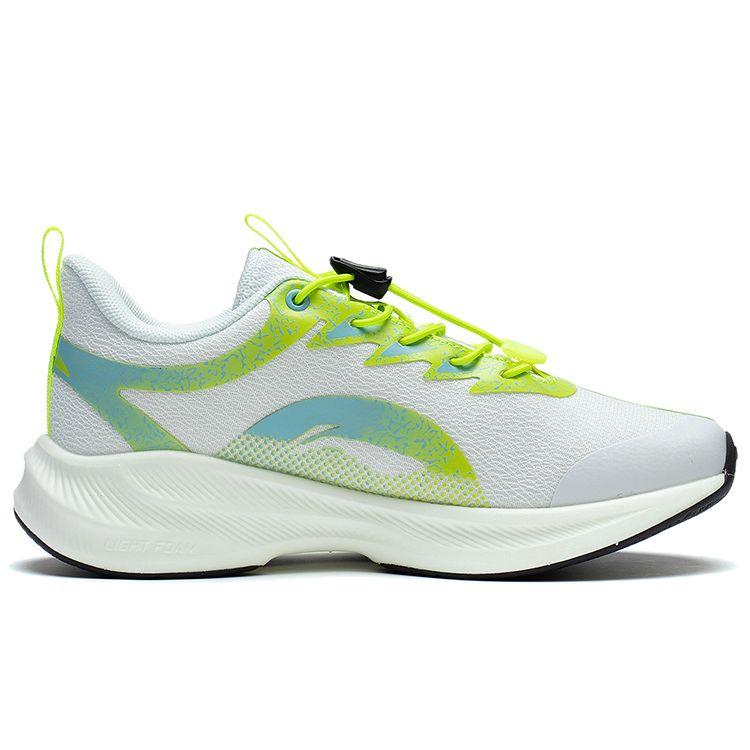 Li Ning Youth Low Top Anti Slip Durable Running Shoes Kids Sneakers White Green YKFT004-1