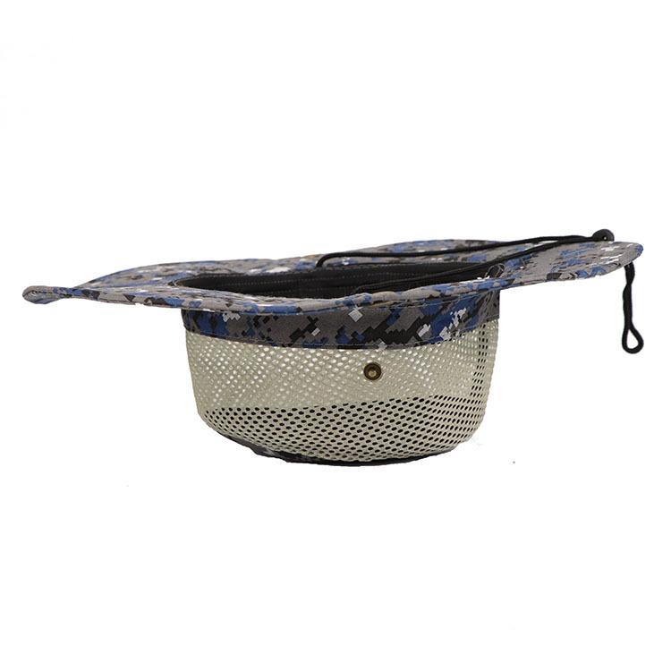 Men's sunscreen visor cap mesh breathable digital camouflage bucket hat outdoor foldable big eaves mountaineering fishing hat