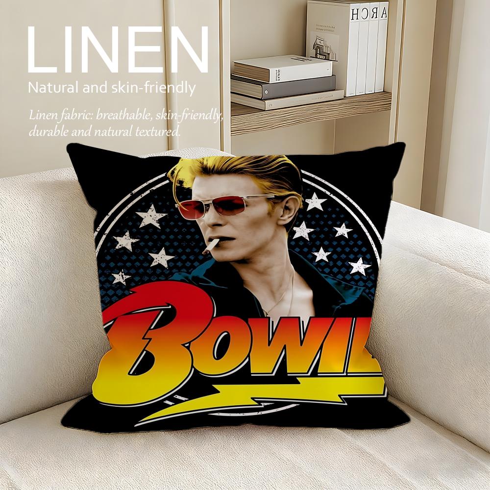 Music David Bowie Cushion Cover Pillowcase Set Pcs x x Breathable Washable Sofa Cushion Cover