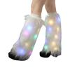 1 пара женских осенне-зимних светодиодных меховых теплых ножек с имитацией меха