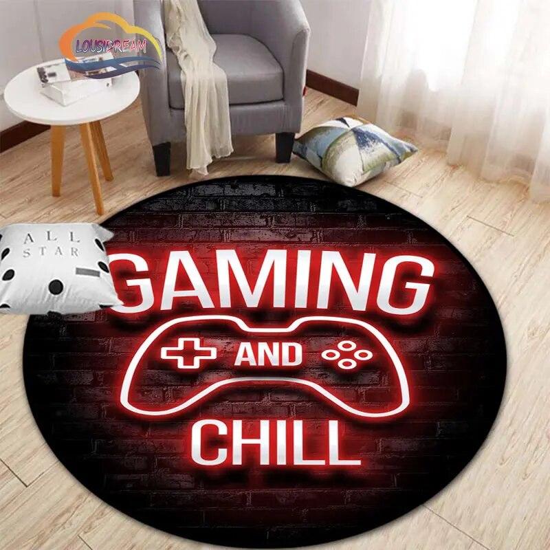 3D игровой контроллер круглый ковер, коврик для гостиной, спальни, детской комнаты, круговая игровая декорация подарок