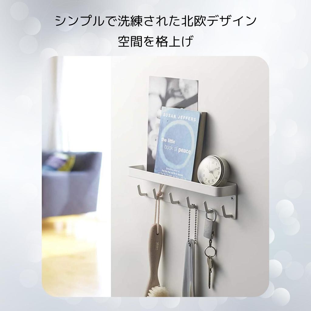 NASSIA Key Hanger, Wall-Mounted, Heavy-Duty Capacity, Key Holder, Storage, Small Item Organizer, Wall-Mounted Shelf (Black)