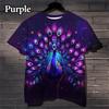 Красивая футболка с 3D-печатью павлина для мужчин, классный узор из перьев, повседневная, с индивидуальностью, с круглым вырезом, с коротким рукавом