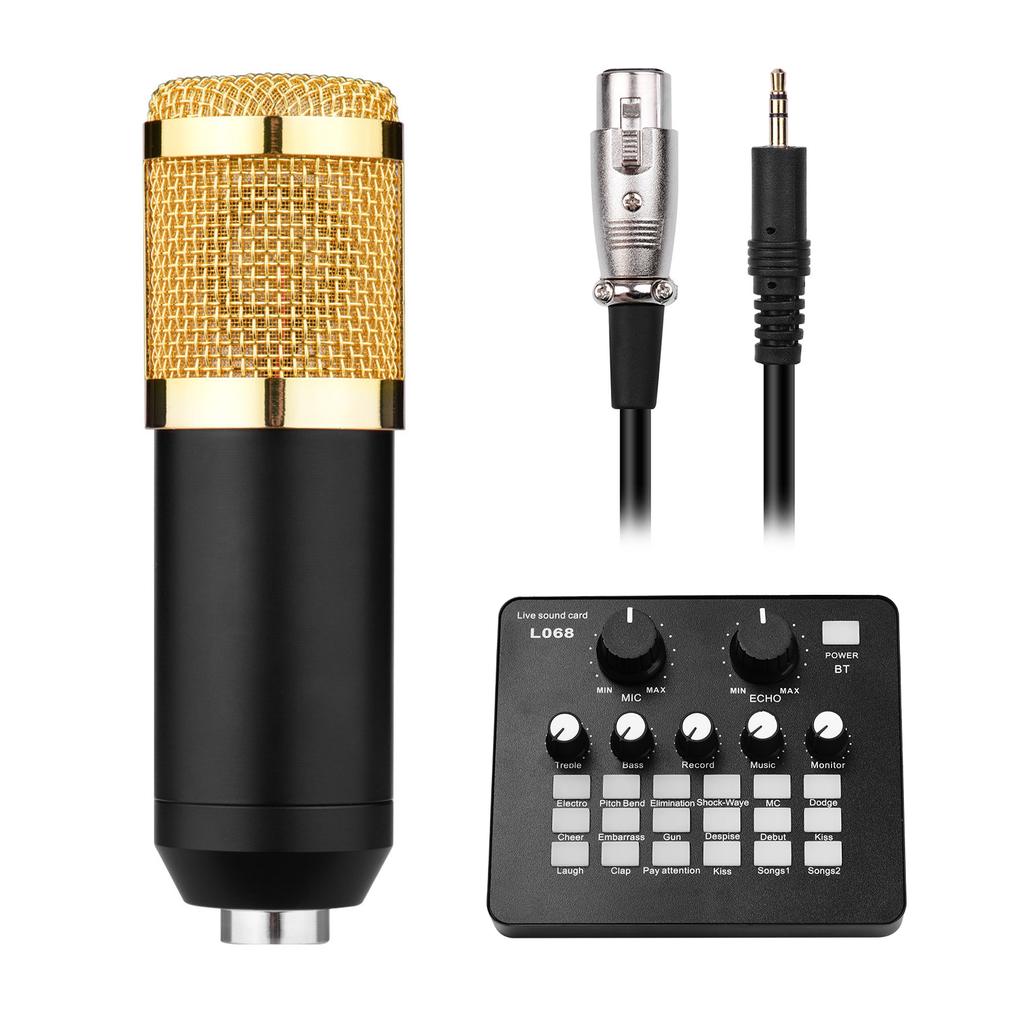 Профессиональный комплект конденсаторного микрофона для студии вещания и записи с внешней звуковой картой + микрофон