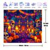 One polyester background fabric for Dia de los Muertos, featuring skulls and flowers design, for indoor party decoration banner