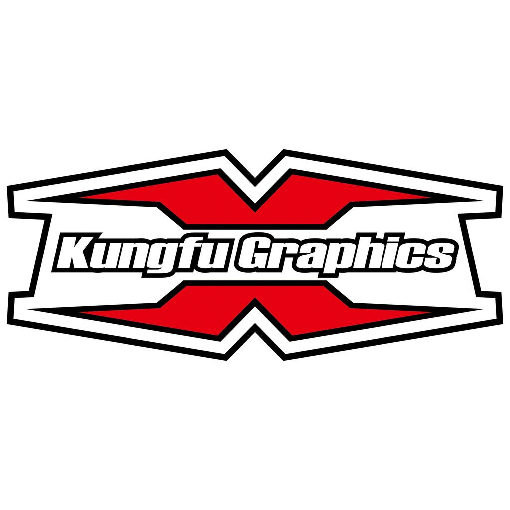 Лист микронаклейки с логотипом спонсора гоночной команды Kungfu Graphics, белый