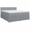 Box Spring Bed with Mattress Light Grey 160 x 200 cm Fabric