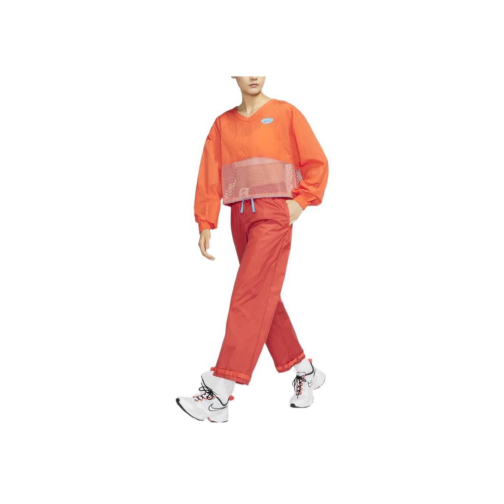 Nike X Atmos Pink Collaboration Nsw Circa Series Ss22 Solid Loose Woven Sports Casual Pants Women pants Orange DM6782-861