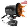 Police Siren Loud Speaker 120DB Loud 12V 100W Air Horn Car Horn Auto Accessories Multi-tone Claxon Horn 6 Tone Car Warning Alarm Megaphone