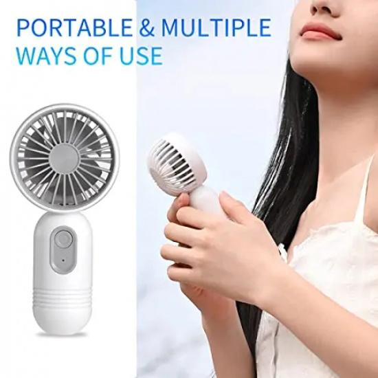 XIAOTREE Portable Fan USB Rechargeable 3-speed Handheld Fan for Men and Women Suitable for Office Outdoor Travel and Camping