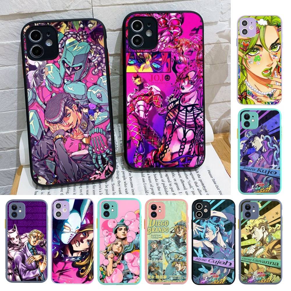 Anime Jojo Bizarre Adventure For IPhone 16 15 14 Plus 13 12 11 Pro Max X XS MAX Translucent Matte Shockproof Cover