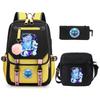 Anime Cartoon Peripheral Printing Children'S Backpack Student Schoolbag Three-Piece Set Shoulder Bag Pencil Case