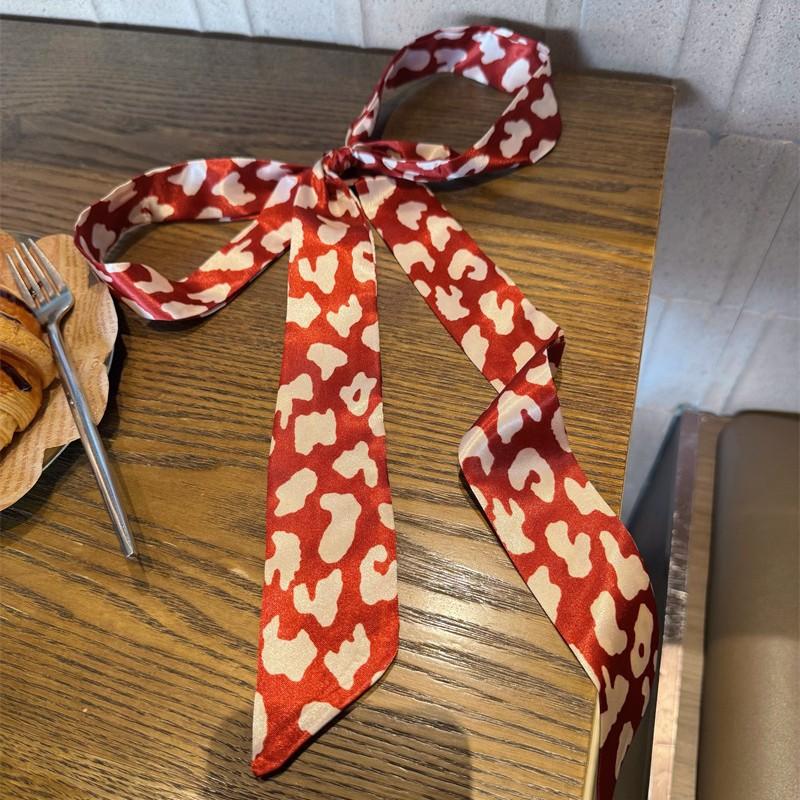 2025 Korean Style Polka Dot Scarf Necktie Headband Tied Hair, Women'S High-End Scarf, Autumn And Winter Thin Neck Protection Scarf, Long Strip