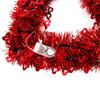 Prelit Valentine's Day Heart Shaped Wreath with String Light Red Tinsel Wreath with Foil Hearts for Wedding Anniversary Front Door Wall Decor