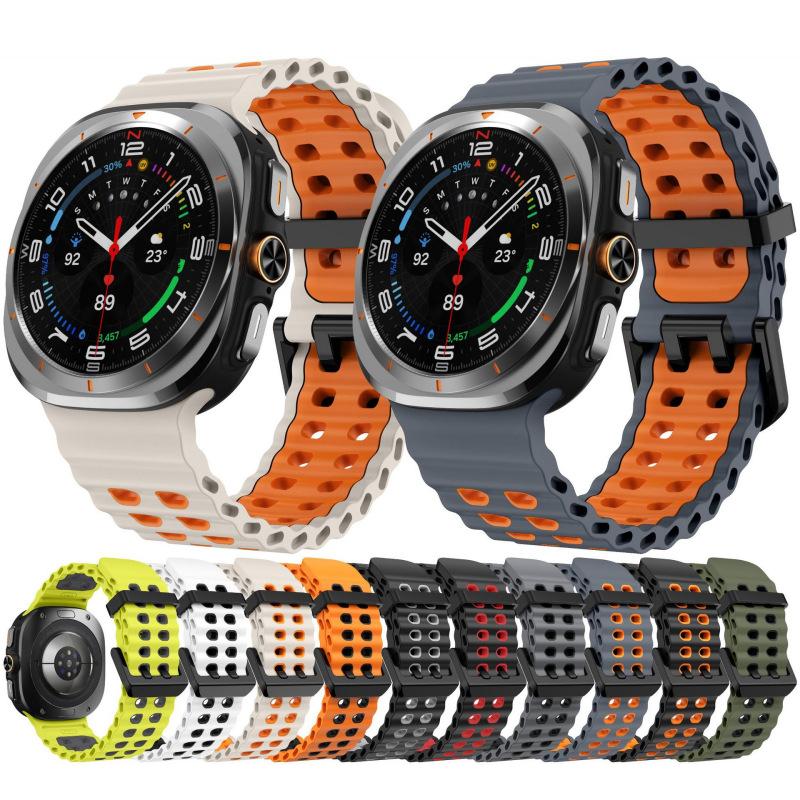 Силиконовый ремешок для Samsung Galaxy Watch Ultra 2025 Морской ремешок Спортивный браслет для Samsung Galaxy Ultra 47 Дышащий ремешок