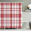 Декор для дома Занавеска для душа Клетчатый узор для ванных комнат Красный Белый Клетчатый дизайн Водонепроницаемая ткань Легкая установка для Вашего Ba