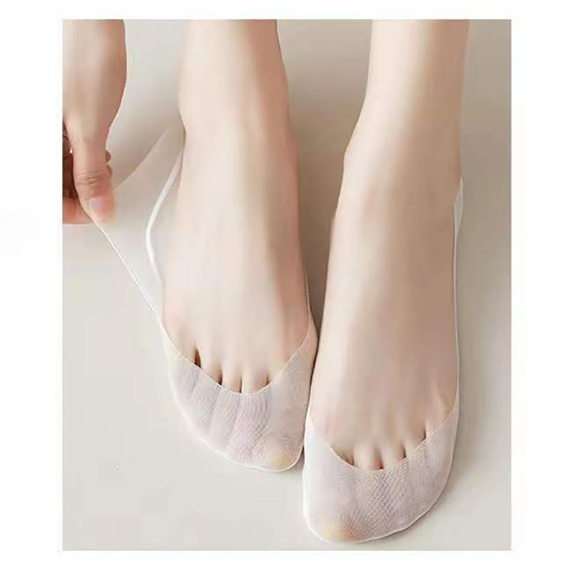 Ультратонкие носки-невидимки женские с низким вырезом хлопковые нейлоновые носки-лодочки, невидимые скрытые носки, нескользящие для балеток EMA
