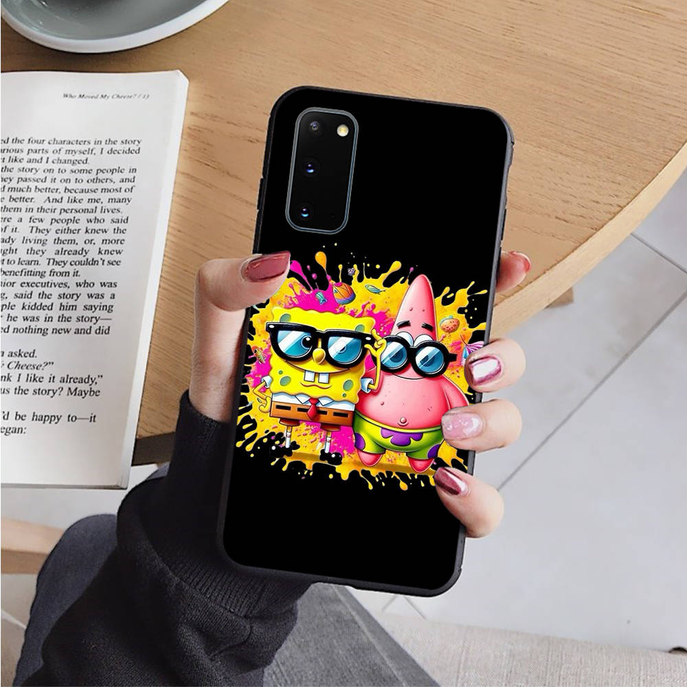 AS17 Spongebob Black Case for Xiaomi Poco X6 M5 M6 F5 F6 F1 C65 C55 C50 C51 C40 Redmi Note 7 8 14C A3X 13C 12C 11 10A 9C Pro Sofe Cover