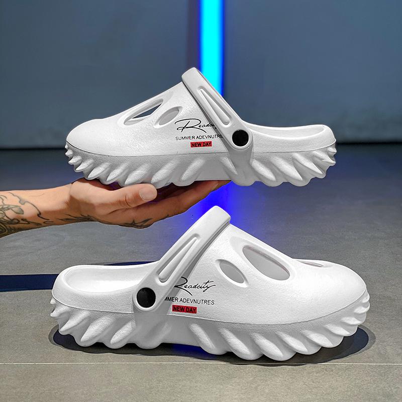 Модные новые мужские плоские летние пляжные сандалии для улицы Мужские мягкие ЭВА домашние нескользящие повседневные шлепанцы для ходьбы