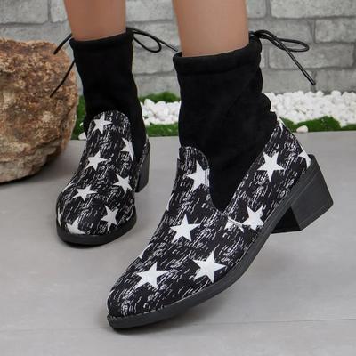 2024 Осень Зима Модные Большие Размеры Zapatos Para Mujeres Женские Повседневные Ковбойские Ботинки Ботинки Среднего Каблука С Острым Носком Модные Ботинки