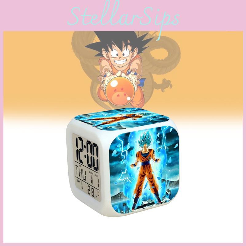 Светодиодный цифровой будильник Dragon Ball Z с меняющимся цветом для декора детской комнаты
