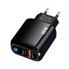 Двухпортовое GaN-зарядное устройство PD45W с международной совместимостью и светодиодным индикатором