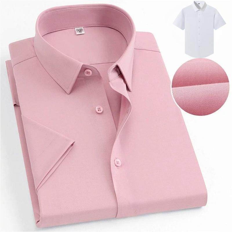 Высококачественная рубашка для мужчин 8XL 7XL из модала, против морщин, не требующая глажки, повседневная, с длинным рукавом, приталенная, для офиса, синяя, белая