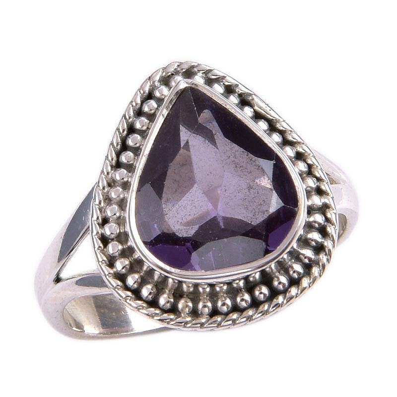 Ювелирное кольцо из чистого серебра 925 пробы с натуральным александритом, размер 7 z5b95