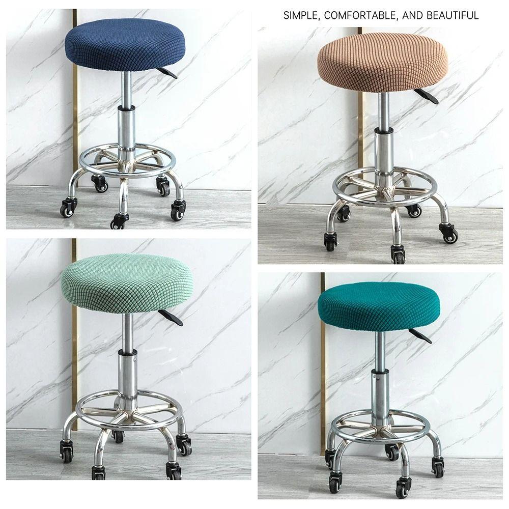 Thickened Bar Stool Cover Solid Color Stool Cushion Cover Soft Round Chair Cover