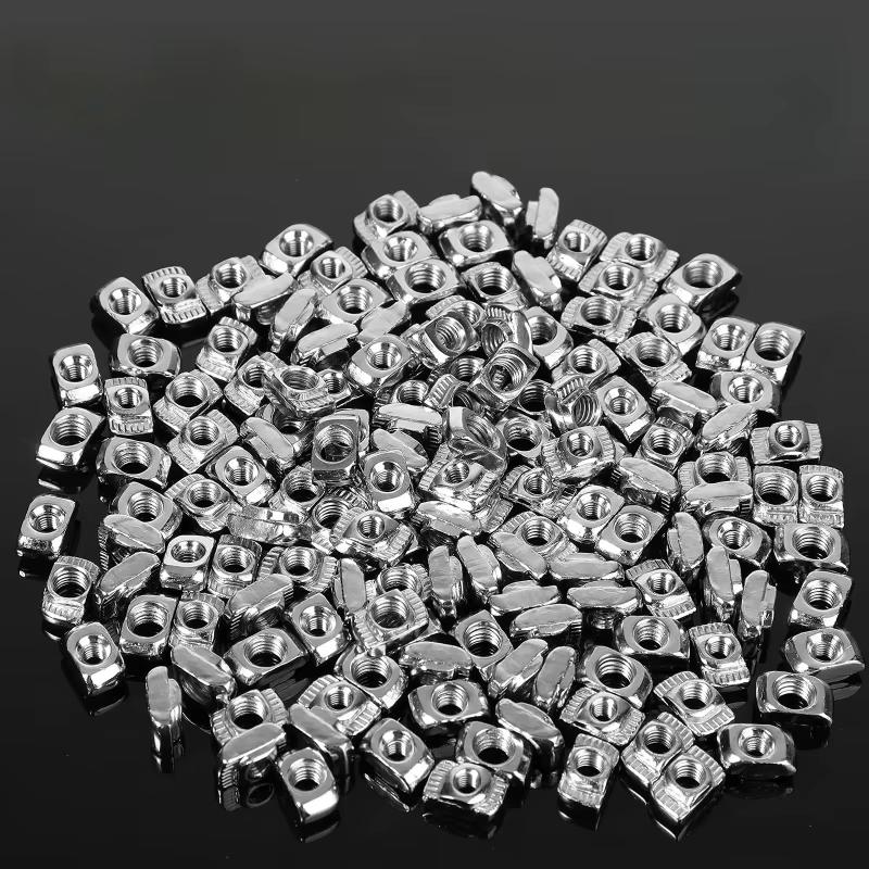 20/30/50 шт. M3/M4/M5*10*6 для профиля серии 20 Т-образная гайка для паза Скользящая Т-гайка Ударная гайка для вставки Крепежный соединитель 2020 Алюминиевый профиль